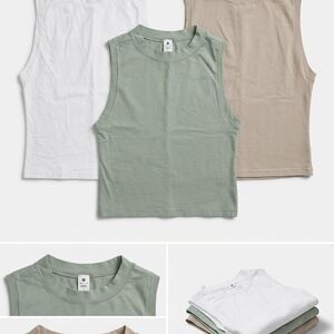 Yogalicious High-Neck Cropped Tanks - Set of 3